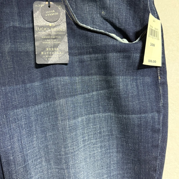 Lucky Brand Women's Jeans Plus 24W Reese Boyfriend Blue Denim - Stretch,Mid-Rise - Picture 4 of 12